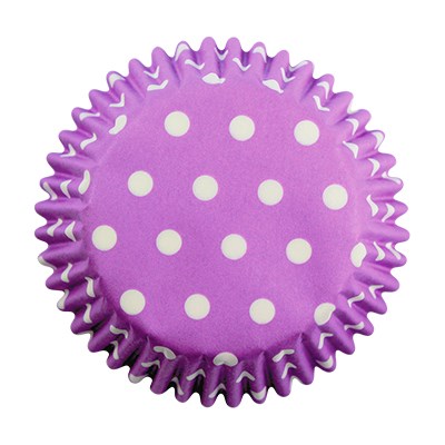 Cápsulas de Papel de Lunares Lavanda para Hornear Cupcakes, Tamaño Estándar, Paquete de 60