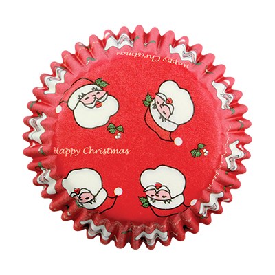 Cápsulas de Papel Papá Noel de Navidad para Hornear Cupcakes, Tamaño Mini, Paquete de 100