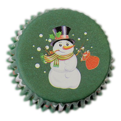 Cápsulas de Lámina de Muñeco de Nieve Divertido para Cupcakes, Tamaño Estándar con Relleno Profundo, Paquete de 30