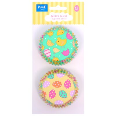 Pascua Cápsulas para Cupcakes forradas de Aluminio - Pollitos de Pascua, Set de 60