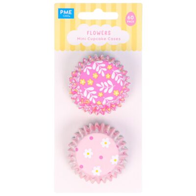 Pascua Mini Cápsulas para Cupcakes forradas de Aluminio - Flores, Set de 60