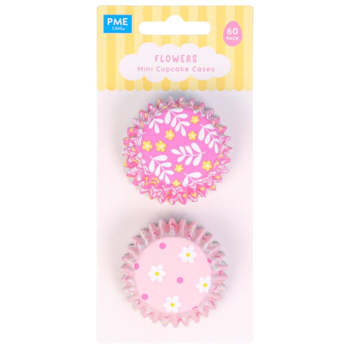 Pascua Mini Cápsulas para Cupcakes forradas de Aluminio - Flores, Set de 60