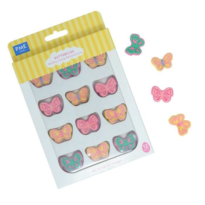 Pascua Decoraciones Comestibles de Azúcar - Mariposas, Set de 12