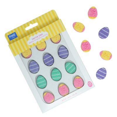 Pascua Decoraciones Comestibles de Azúcar - Huevos de Pascua, Set de 12