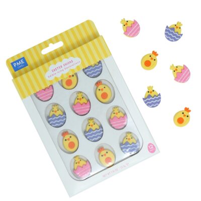 Pascua Decoraciones Comestibles de Azúcar - Pollitos, Set de 12