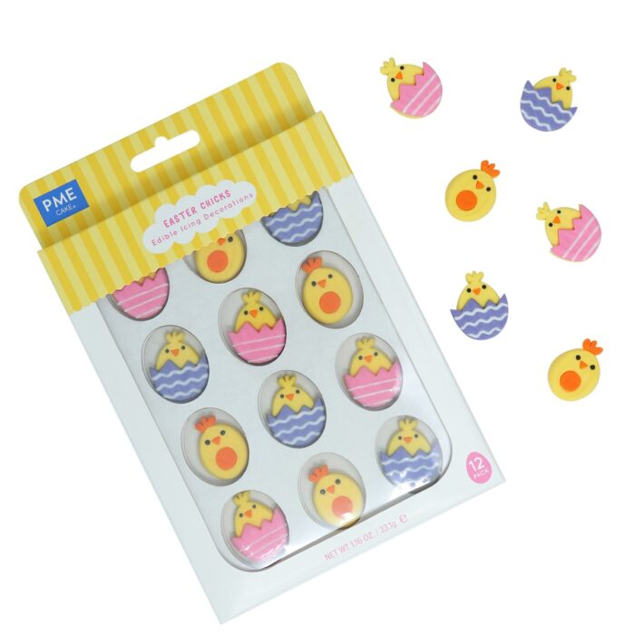 Pascua Decoraciones Comestibles de Azúcar - Pollitos, Set de 12