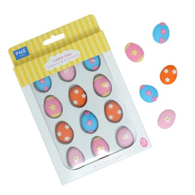 Pascua Decoraciones Comestibles de Azúcar - Huevos de Flores, Set de 12