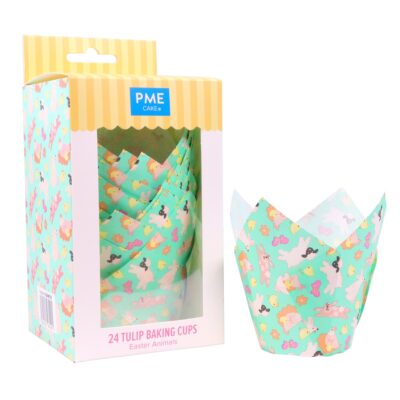 Tulipas para Muffins de Pascua - Animales de Pascua, Set de 24
