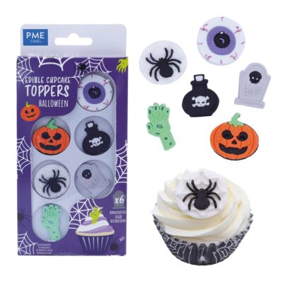 Decoraciones Comestibles para Toppers de Cupcakes de Halloween, Set de 6