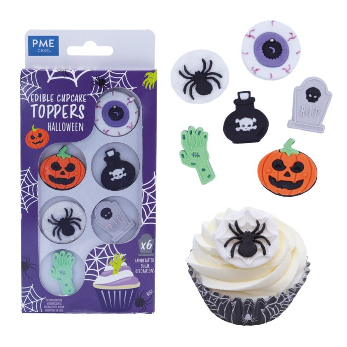 Decoraciones Comestibles para Toppers de Cupcakes de Halloween, Set de 6
