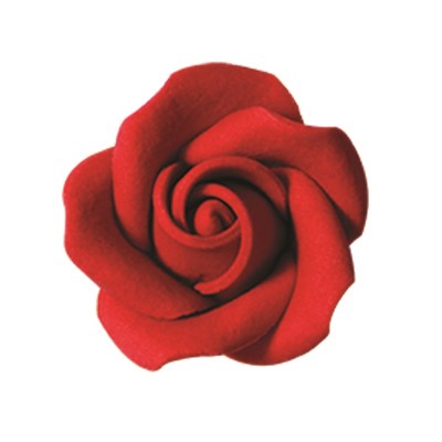 Decoraciones de Azúcar Hechas a Mano - Rosa Roja Mediana, Pack de 32  (32mm / 1.26” )