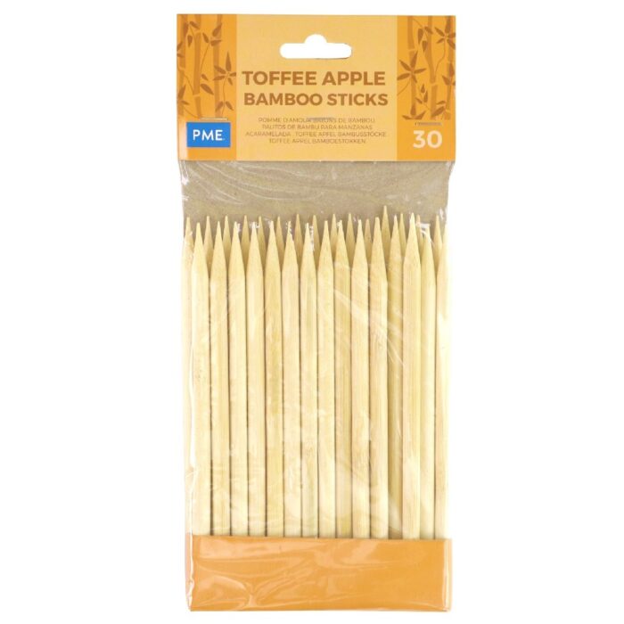 Palitos de Bambú para Manzanas de Caramelo 13 cm, Paquete de 30