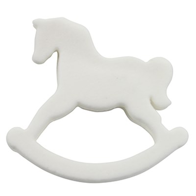 Decoraciones de Azúcar- Caballo Balancín Blanco