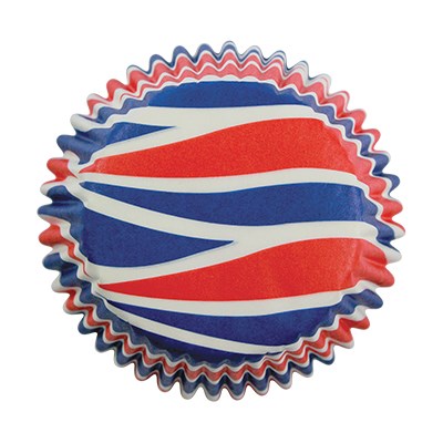 Cápsulas de Papel Remolinos Patrióticos para Hornear Cupcakes, Tamaño Estándar, Paquete de 60
