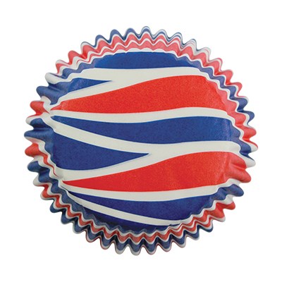 Cápsulas de Papel Remolinos Patrióticos para Hornear Cupcakes, Tamaño Mini, Paquete de 100