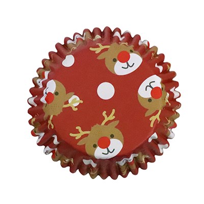 Cápsulas Forradas de Aluminio - Reno de Navidad, Pack de 30