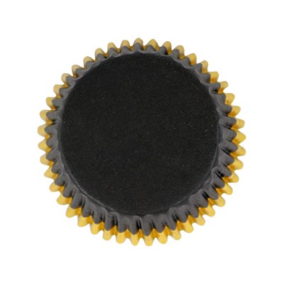 Cápsulas Forradas de Aluminio - Negras con Borde de Aluminio Dorado, Pack de 30