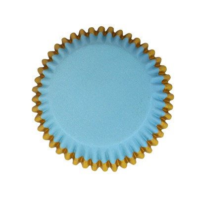 Cápsulas Forradas de Aluminio - Azules con Borde de Aluminio Dorado, Pack de 30