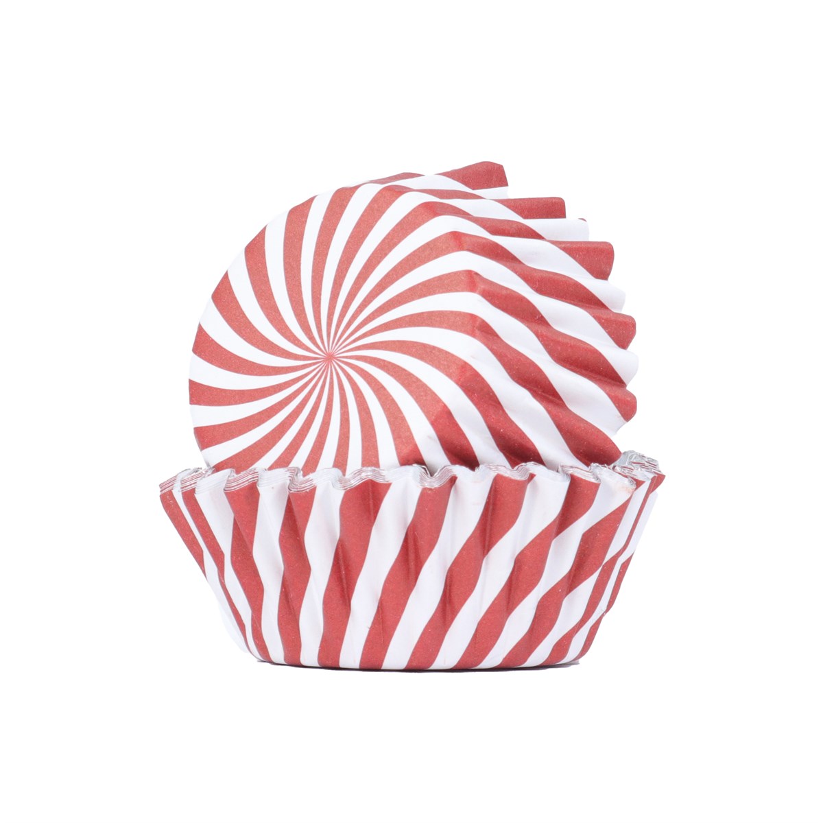 Cápsulas para Cupcakes con Forro de Aluminio - Bastón de Caramelo de Navidad Pk/30<br>