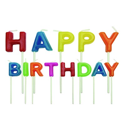 Velas de Happy Birthday Colores Vivos, Juego de 13