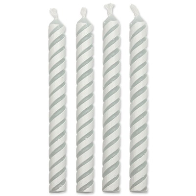 Velas de Rayas Blancas, Tamaño Mediano, Paquete de 24