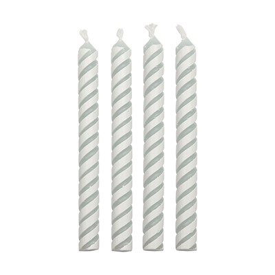Velas de Rayas Blancas, Tamaño Pequeño, Paquete de 24