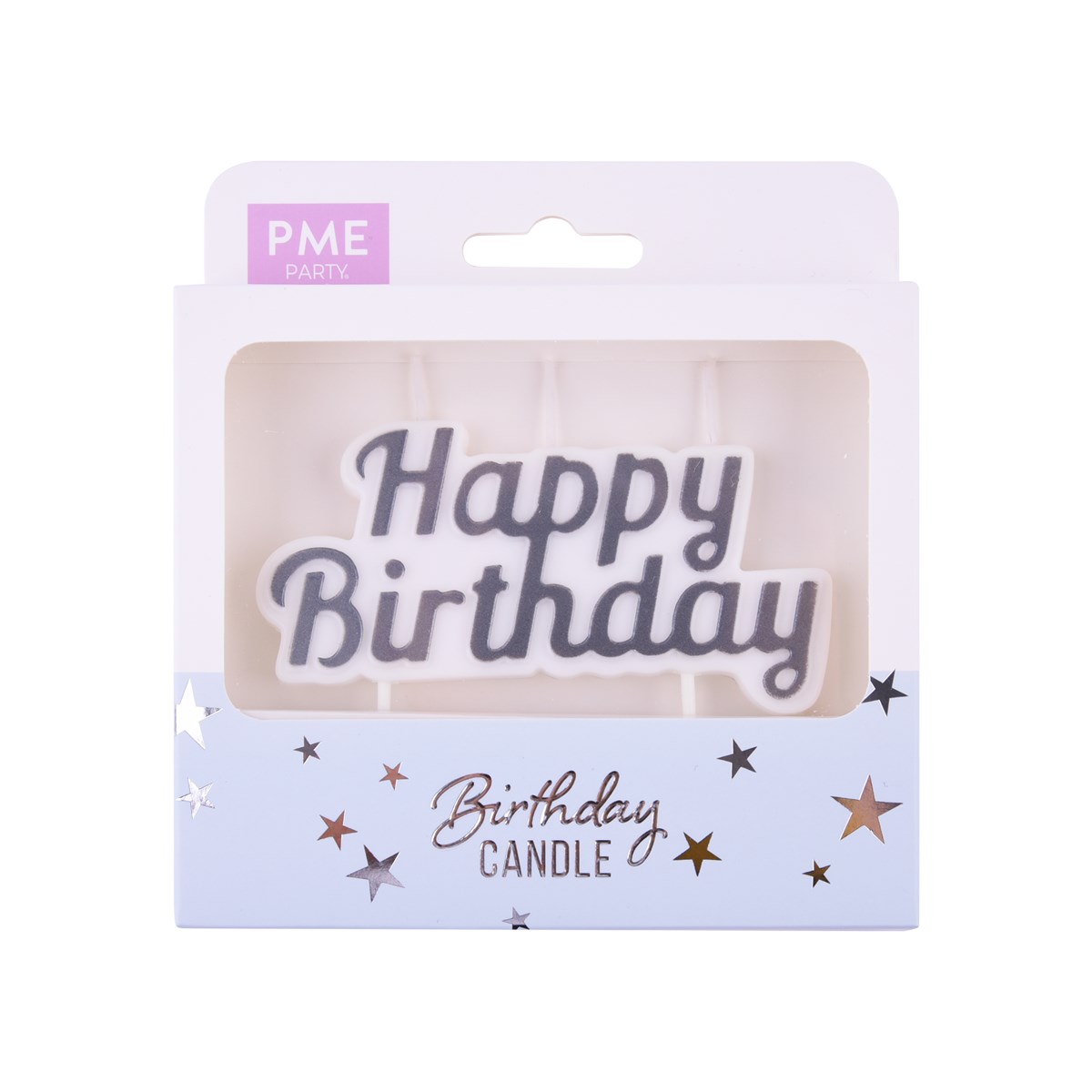 Adorno para Vela - Feliz Cumpleaños Plata<br>