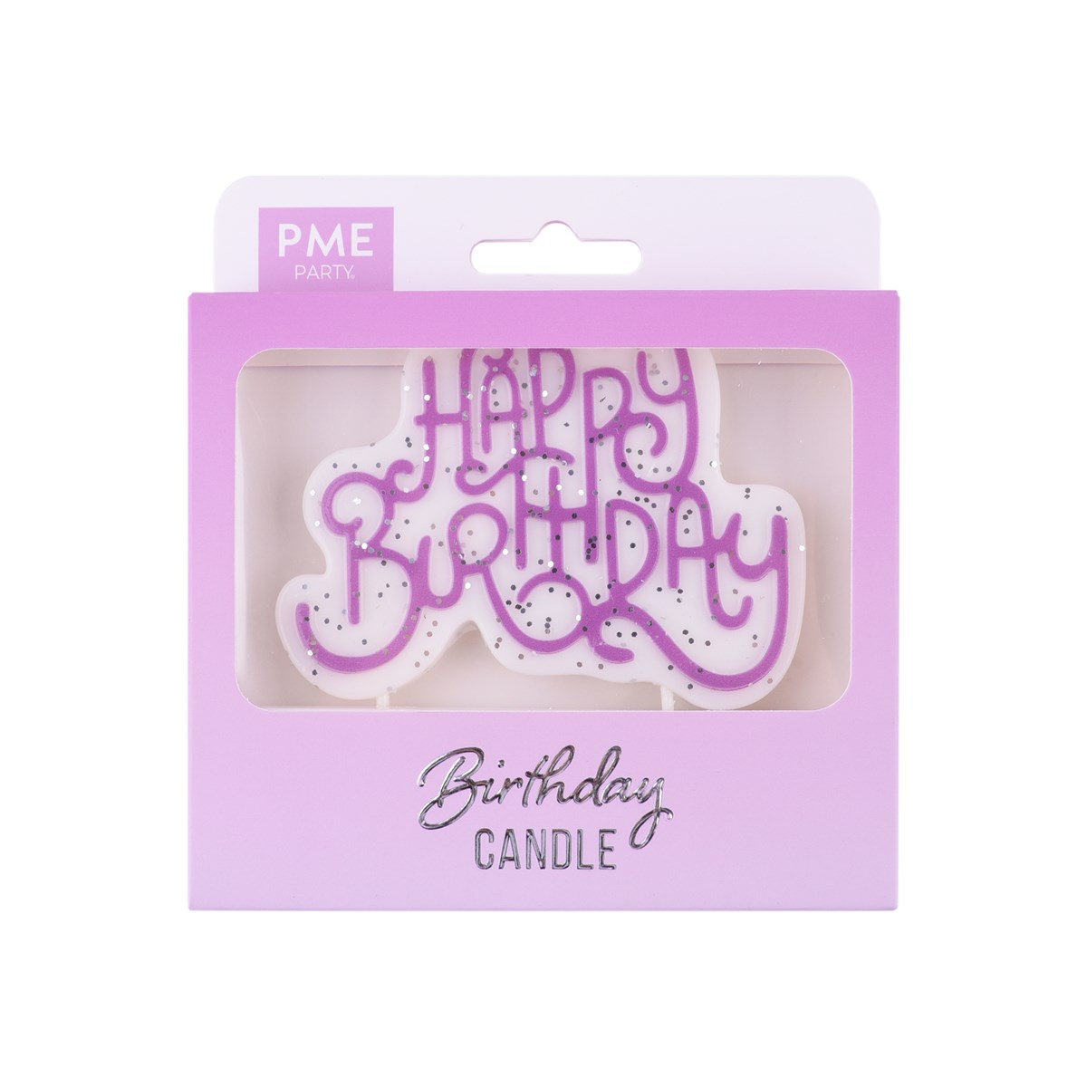 Adorno para Vela - Vela de Cumpleaños Brillante Rosa<br>