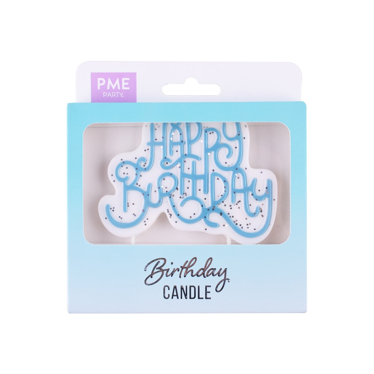 Adorno para Vela - Vela de Cumpleaños Brillante Azul