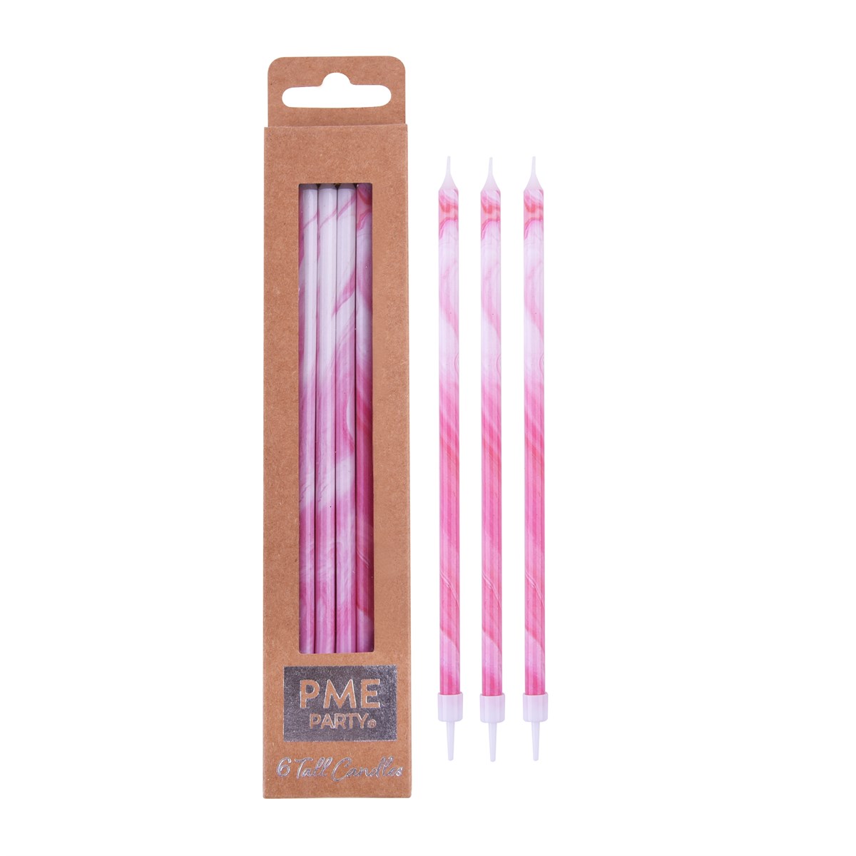 Velas Altas - Mármol Rosa Pk/6<br>