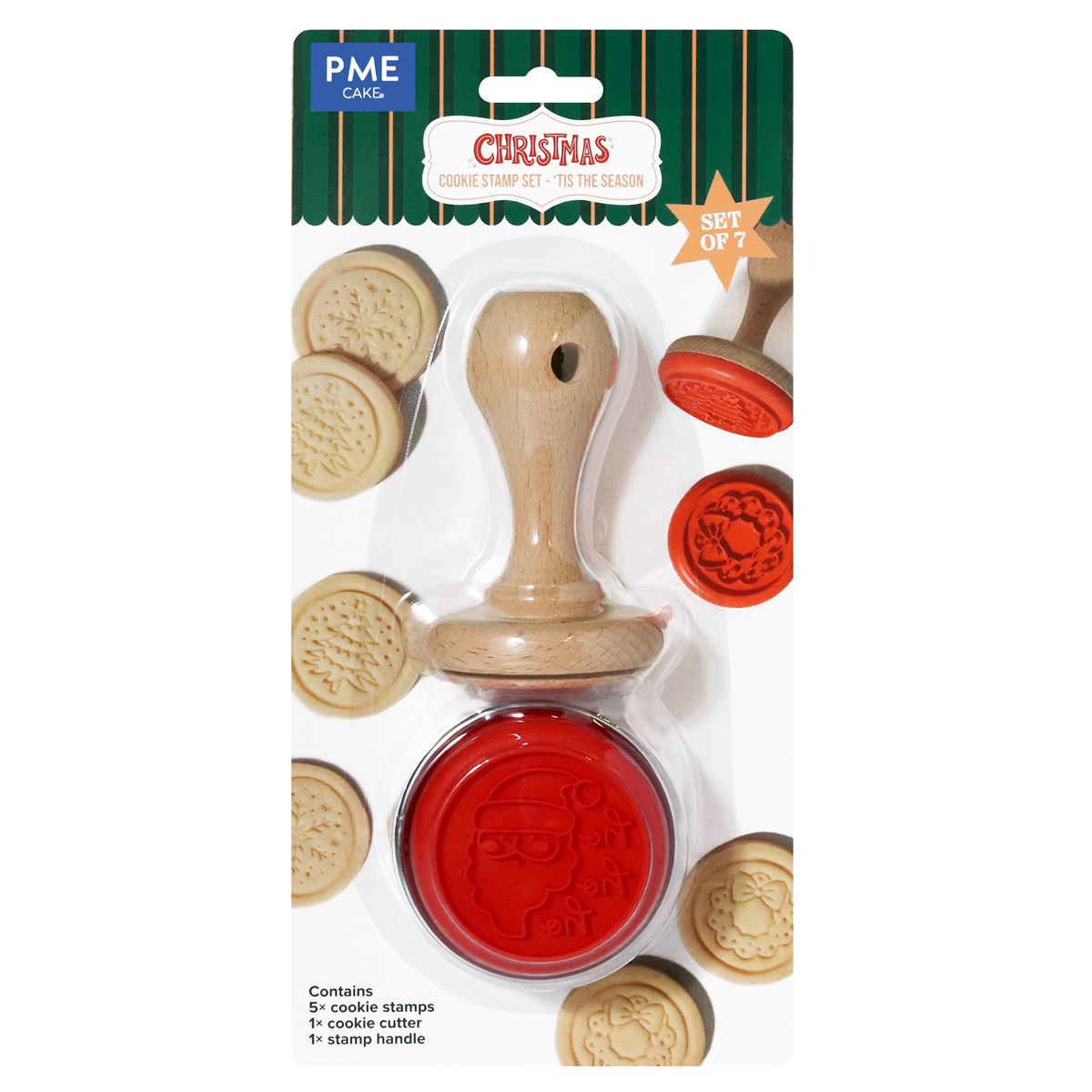 Navidad Set de 7 Sellos en Relieve para Galletas - Es la época