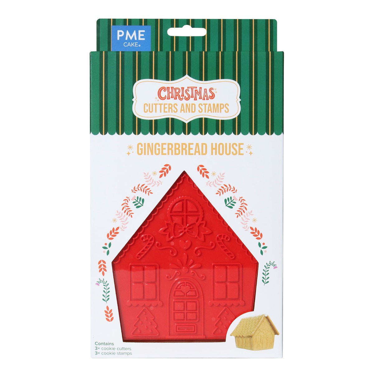 Navidad Cortadores y Sellos de Galletas - Casa de Jengibre (Set de 3)