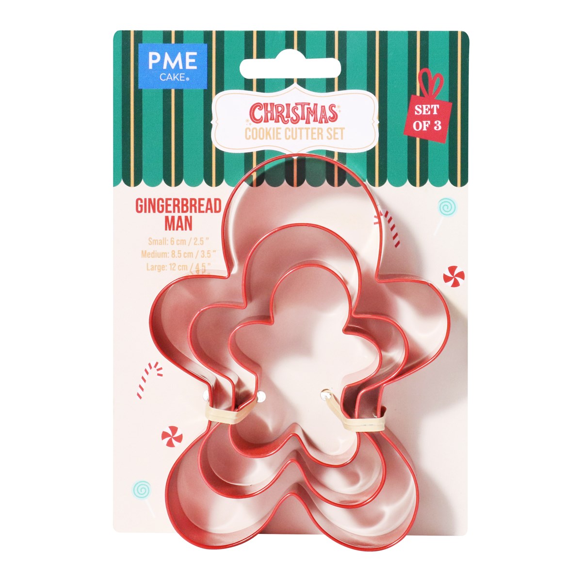 Navidad Set de 3 Cortadores de Galletas - Hombre de Jengibre