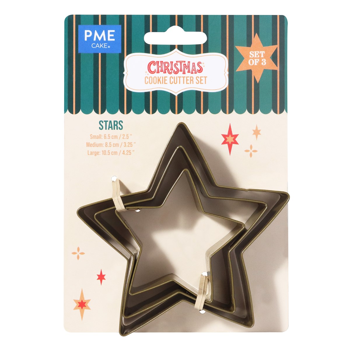 Navidad Set de 3 Cortadores de Galletas - Estrellas