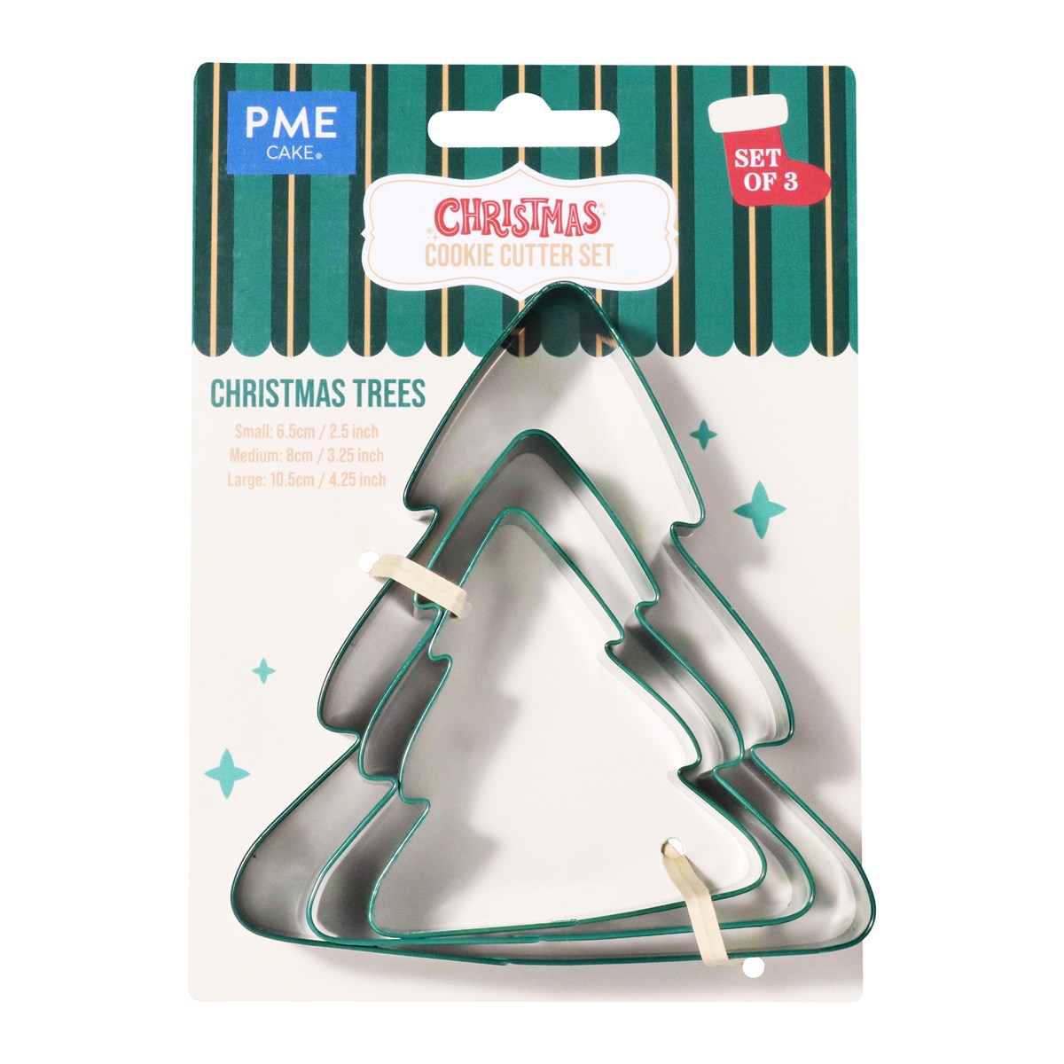 Navidad Set de 3 Cortadores de Galletas - Árboles de Navidad
