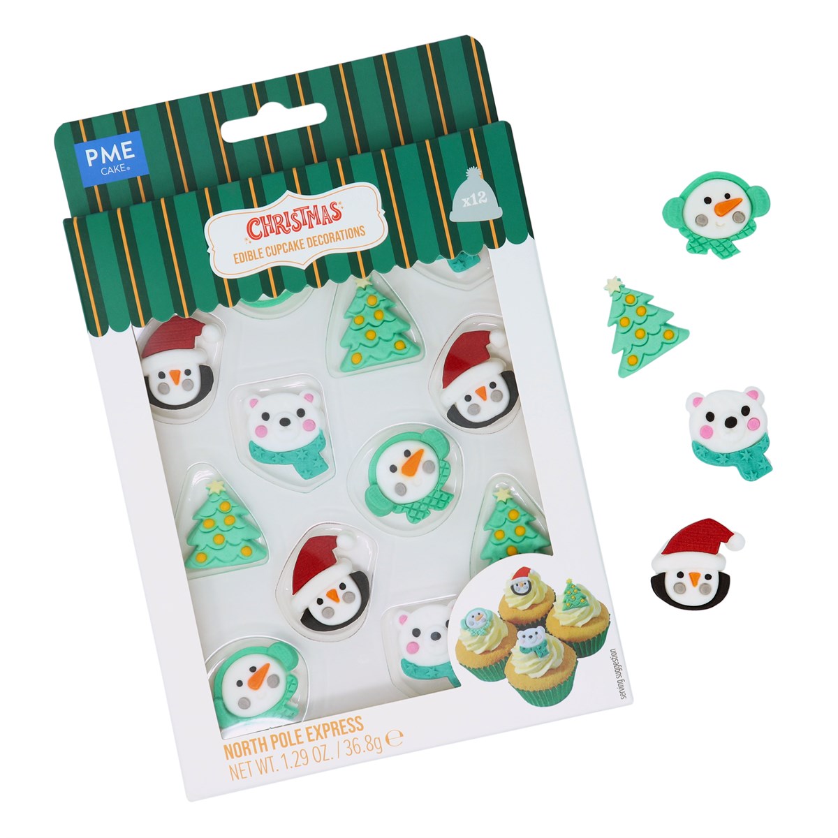Navidad Decoraciones de Azúcar Comestibles - Expreso del Polo Norte (12 piezas)
