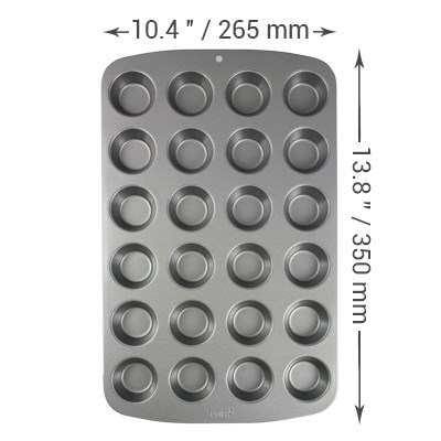 Molde para 24 Mini Cupcakes de Acero al Carbono Antiadherente