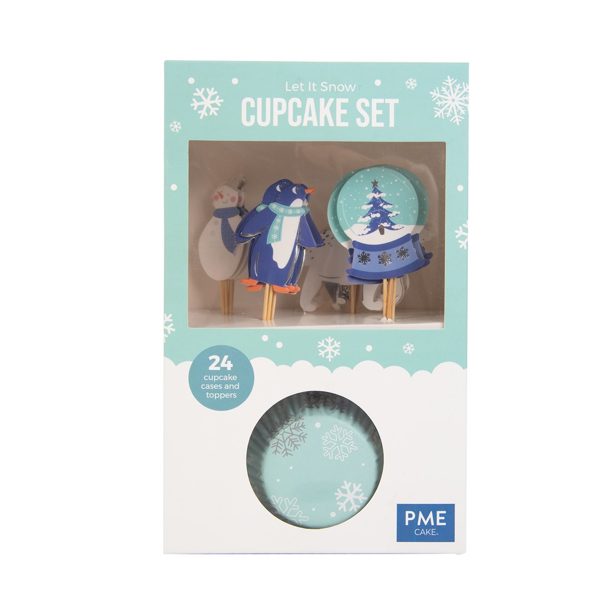 Set de Cupcakes - Deja que Nieve Christmas (24 estuches y toppers)