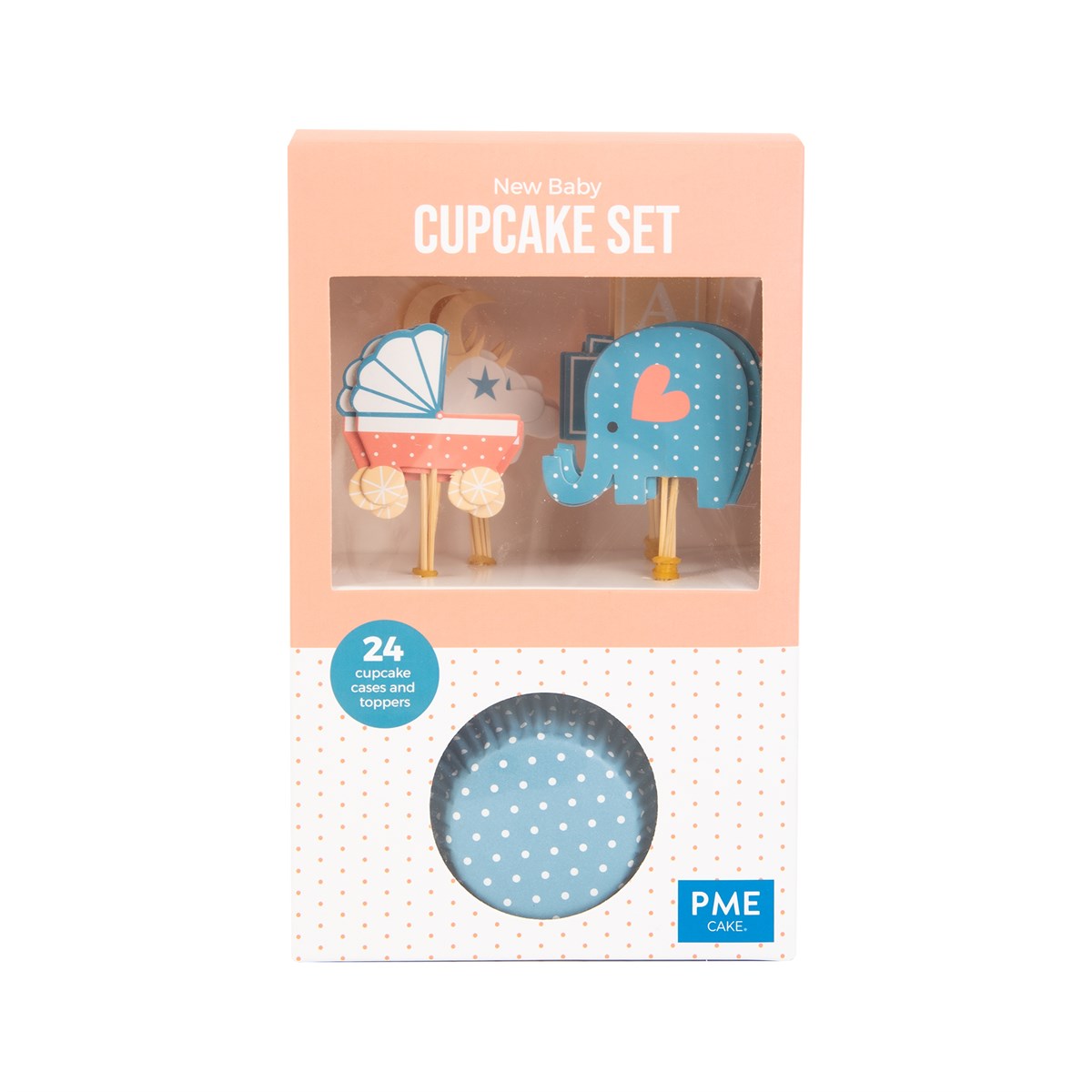 Set de Cupcakes - Nuevo Bebé (24 estuches y toppers)