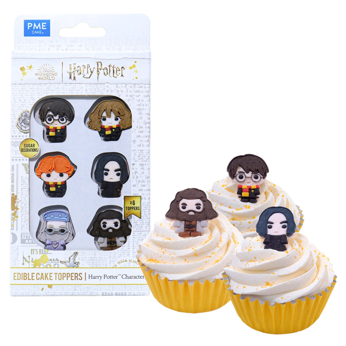 Harry Potter Set de 6 Toppers Comestibles para Cupcakes, Personajes icónicos