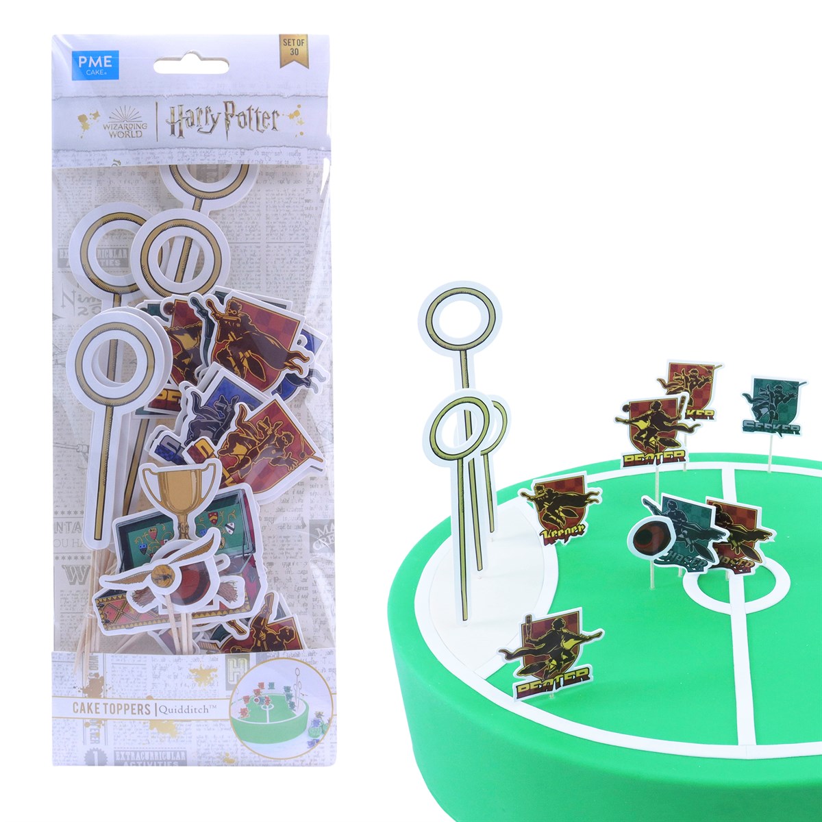 Harry Potter Toppers para Pasteles, Quidditch, Set de 30