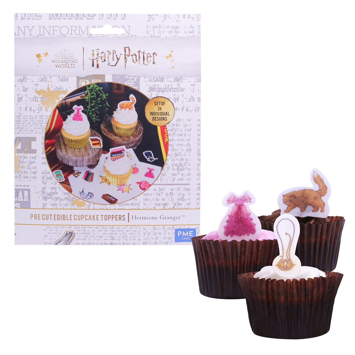 Harry Potter Toppers para Cupcakes de Papel de Azúcar, Set de 24, Hermione Granger