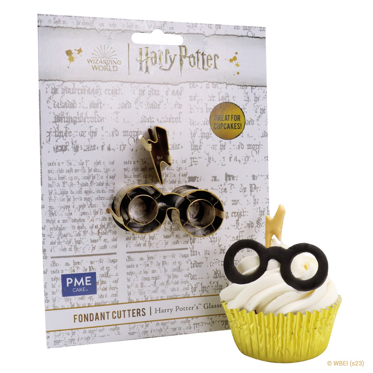 Harry Potter Set de 2 Cortadores de Fondant y Galletas, Gafas y Cicatriz de Harry, Pequeños