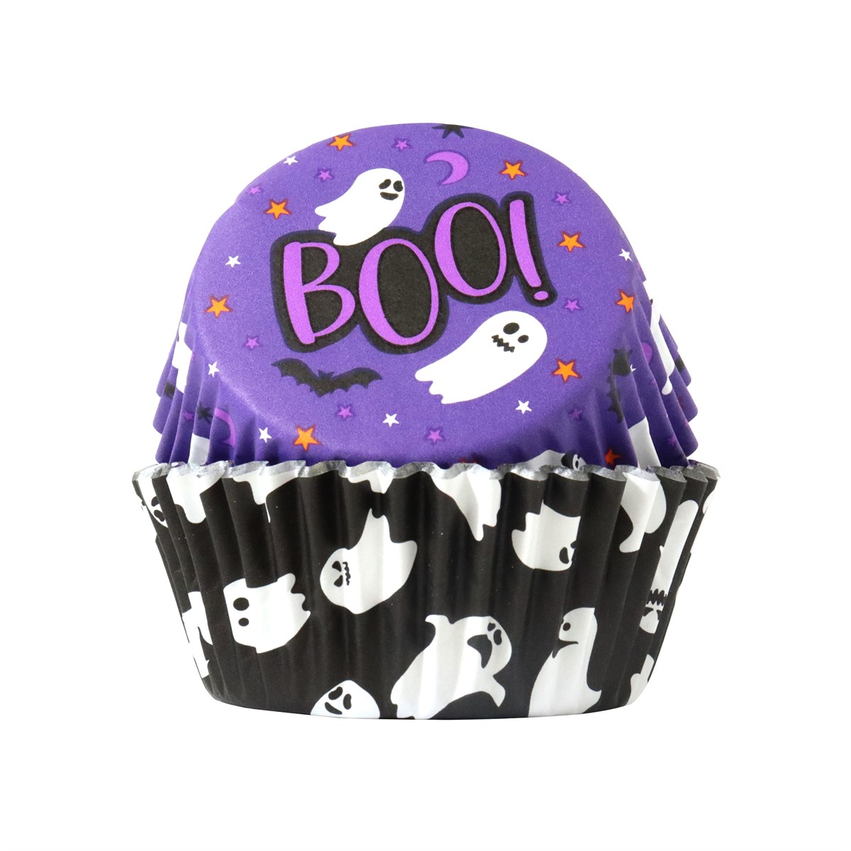 Halloween Cápsulas para Cupcakes forradas de Aluminio - Fantasmas Espeluznantes (Set de 60)