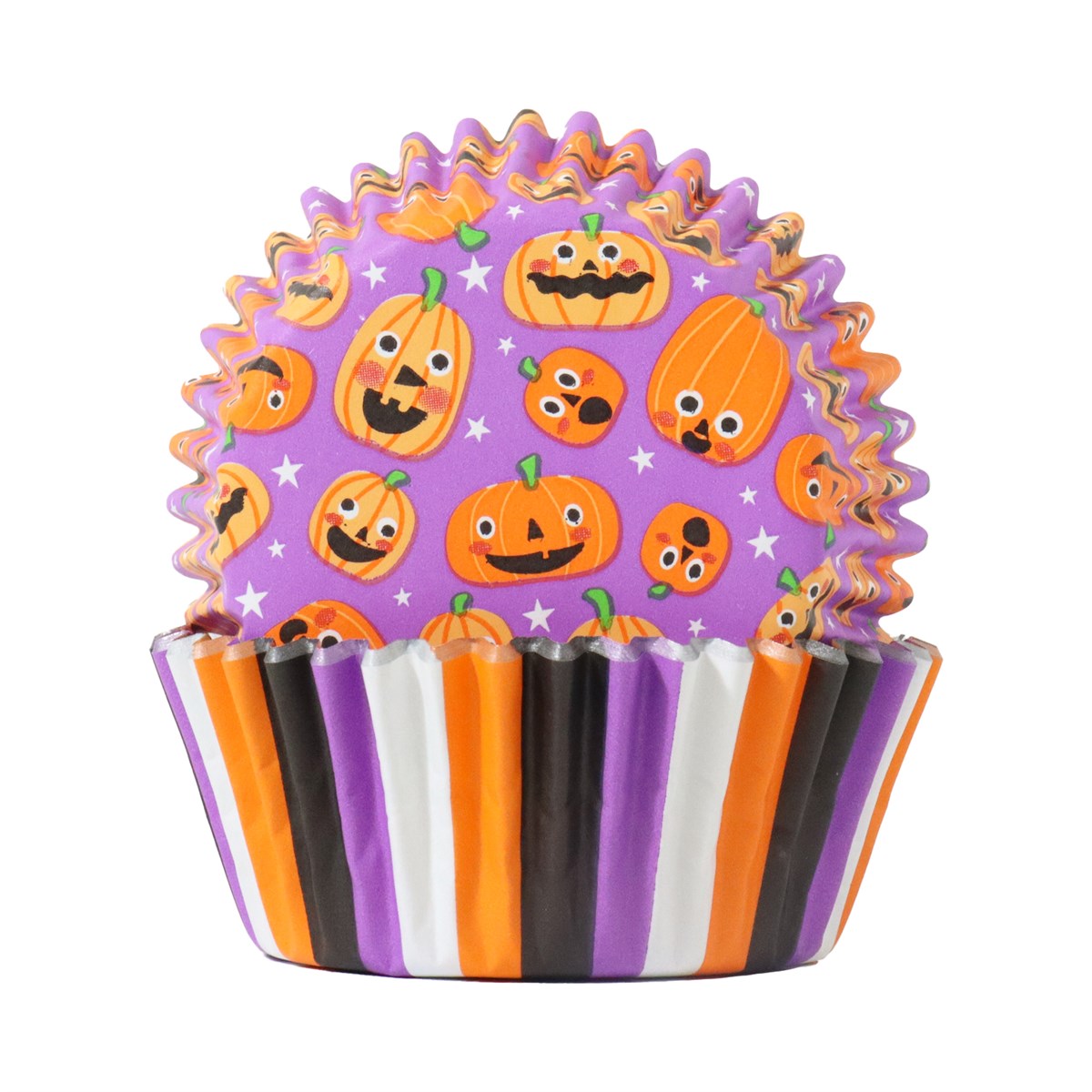 Halloween Cápsulas para Cupcakes forradas de Aluminio - Fiesta de Calabazas (Set de 60)