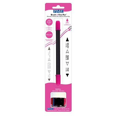 Pincel y Rotulador Fino Rosa