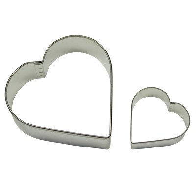 Cortadores para Pasteles y Galletas en forma de Corazón PME, Tamaños Grande y Pequeño, Juego de 2