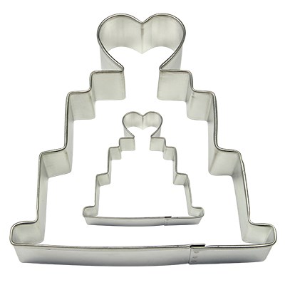 Cortadores para Pasteles y Galletas en forma de Pastel de Bodas PME, Tamaños Grande y Pequeño, Juego de 2