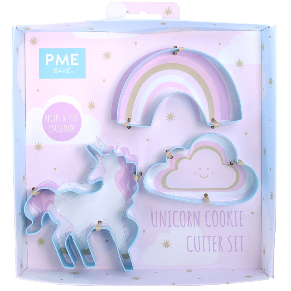 Set de 3 cortadores de galletas de Unicornio