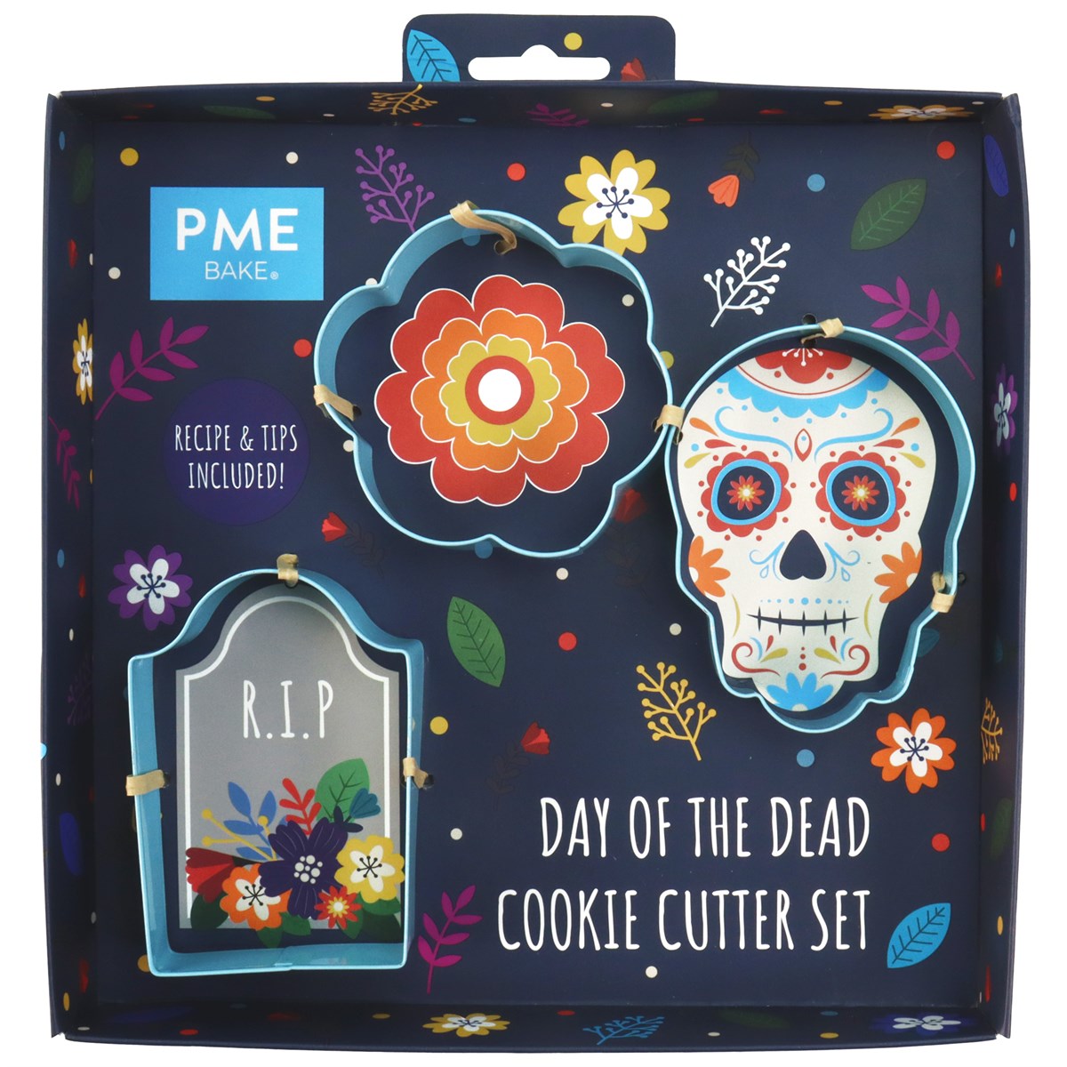 Set de 3 cortadores de galletas del Día de los Muertos